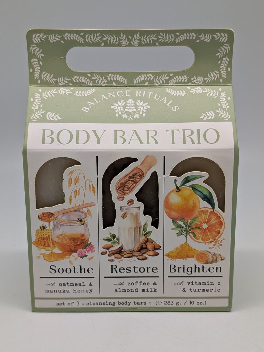 Home and Body Company Balance Rituals Body Bar Soap Trio Vanilla/Honey/Orange +